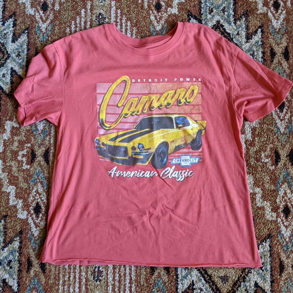 Camaro Graphic Tee in Coral by Chevrolet